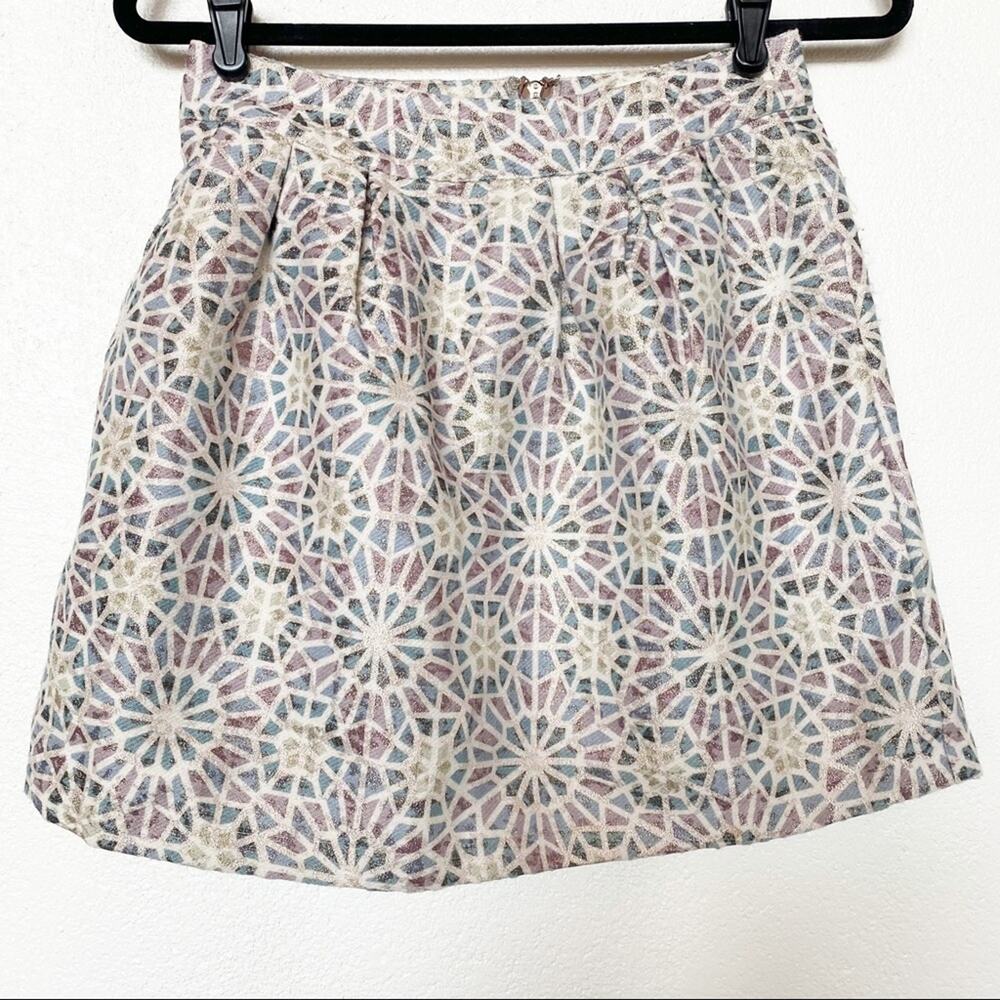 Miami Geometric Shimmer Mini Skirt Size Small